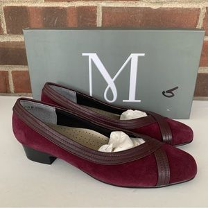 Mark Lemp Classics Womens Tracy Classic slip on Pumps Wine Suede US 6.5 N Narrow